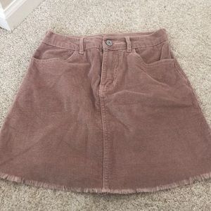 Pink Corduroy Mini Skirt